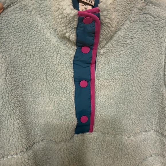 NWT Women’s LL Bean Sherpa Fleece Pullover in Powder Blue - size Med - Picture 2 of 4